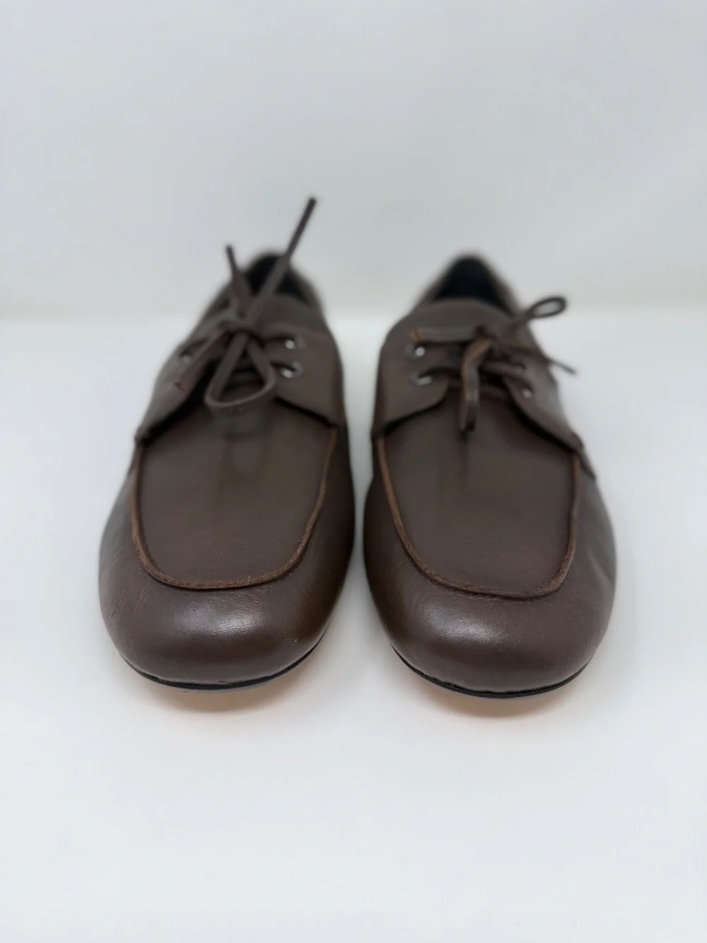 New Vince Marin Boat Shoe Brown Leather Sz 10